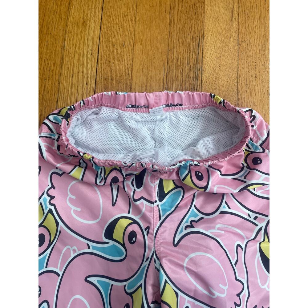 Flamingo Swim Trunks, Boys L Pink #0393 - Picture 3 of 4